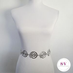 Silver Spiral Chain Belt